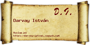 Darvay István névjegykártya